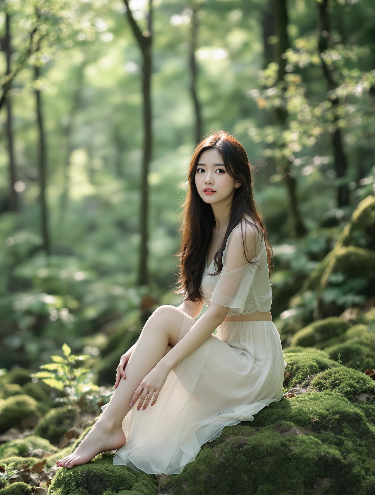苔藓上的晨光